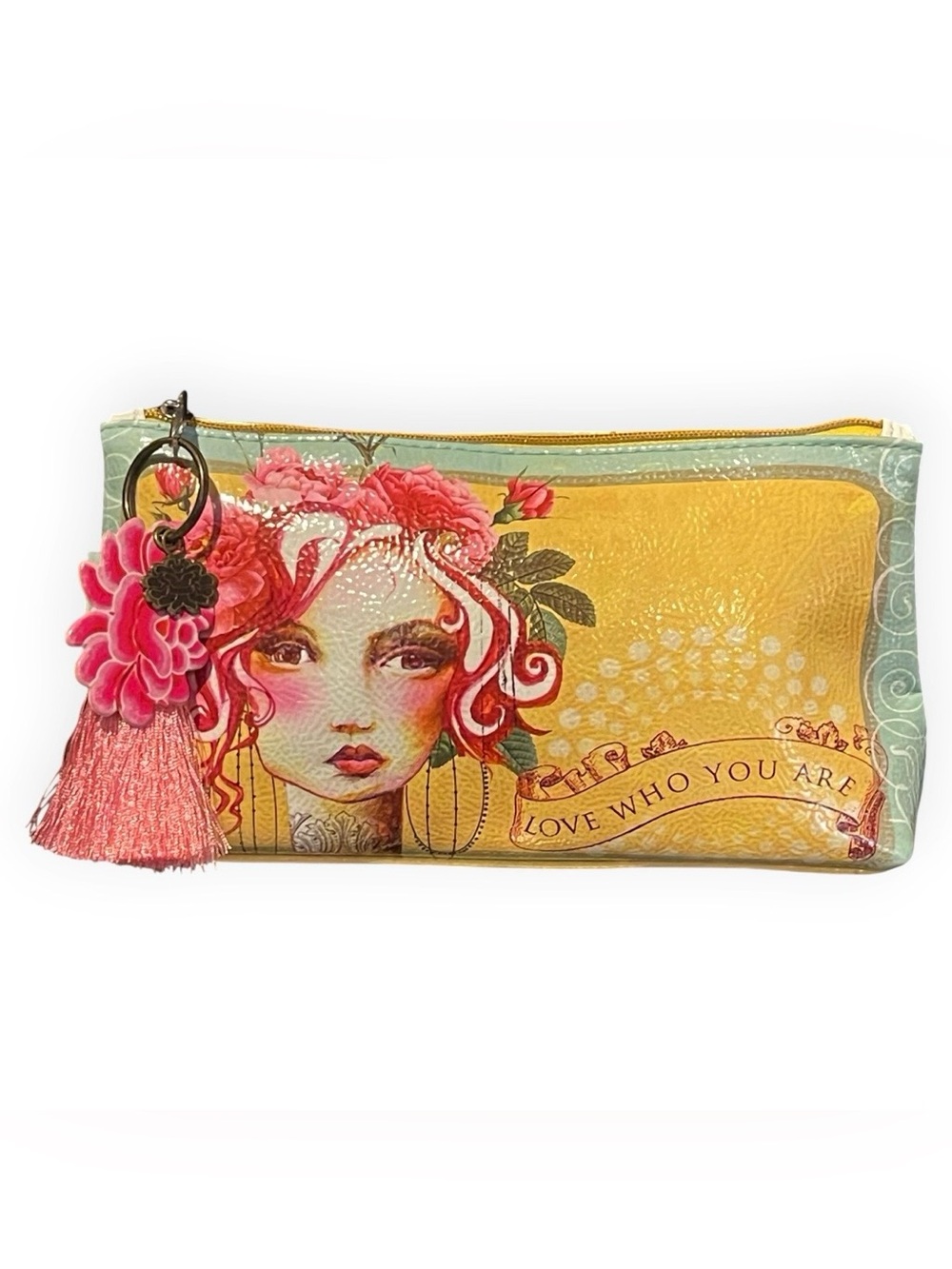 Papaya Art Tasseled Clutch Bag -  “Love Who You Are” - OG PRINT - NWT!